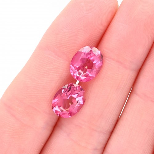 Pink Topaz Oval 8x6mm Matching Pair Approximately 2.40 Carat