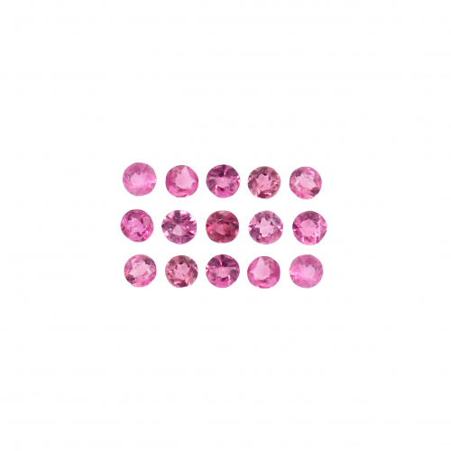 Pink Tourmaline Round 2.5mm Approximately 0.95 Carat