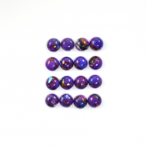 Purple Copper Turquoise cab Round 4mm approximately 4 Carat
