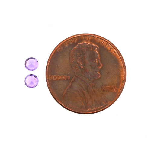 Purple Sapphire Round 3.25mm Matching Pair Approximately 0.31 Carat (Lighter Tone)