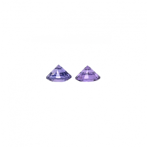 Purple Sapphire Round 3.25mm Matching Pair Approximately 0.32 Carat