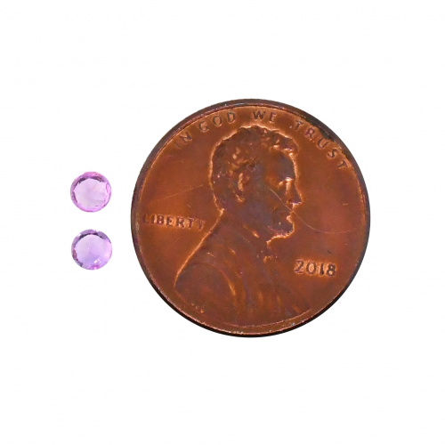 Purple Sapphire Round 3.25mm Matching Pair Approximately 0.33 Carat (Lighter/Warmer Tone)