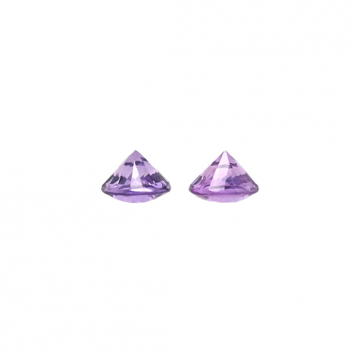Purple Sapphire Round 3.5mm Matching Pair Approximately 0.36 Carat (Lighter/Warm Tone)