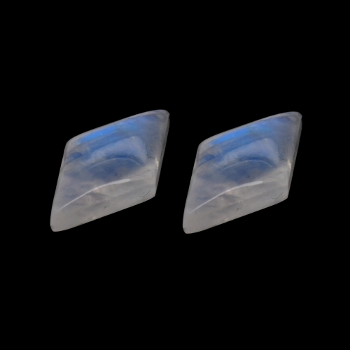 Rainbow Moonstone Diamond Shape 16x9mm Matching Pair Approximately 7.5 Carat