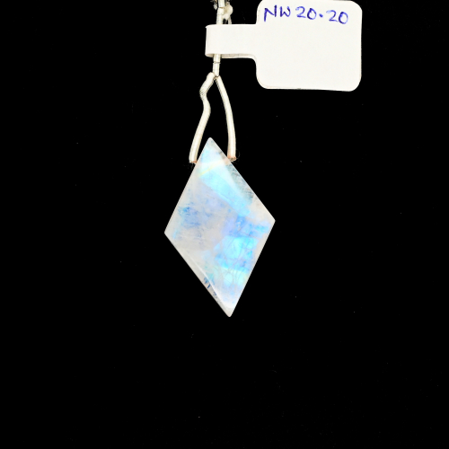 Rainbow Moonstone Drop Diamond Shape 29x18mm Drilled Bead Single Pendant Piece