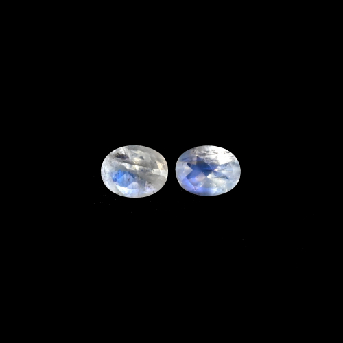 Rainbow Moonstone Faceted Oval 9x7mm Matching Pair Approximately 2 Carat