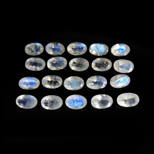 Rainbow Moonstone Faceted Oval Shape  6x4mm Approximately 8 Carat