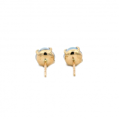Rainbow Moonstone Round 2.70 Carat Stud Earring In 14k Yellow Gold (er3487)