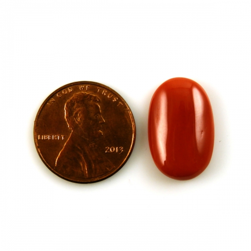 Red Coral Cab Oval 17X10.7MM  Approximately 12.62 Carat