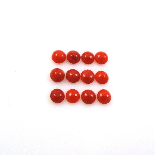 Red Coral Round 3.7mm Approximately 2 Carat
