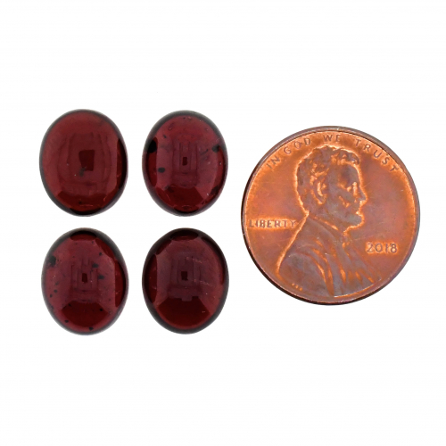 Red Garnet Cab Oval 11x9mm Matching Pair Approximately 22 Carat