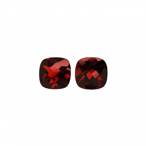 Red Garnet Cushion 7mm Matching Pair Approximately 3.20 Carat