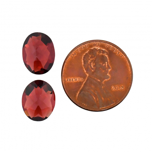 Red Garnet Oval 11x9mm Matching Pair Approximately 7.75 Carat