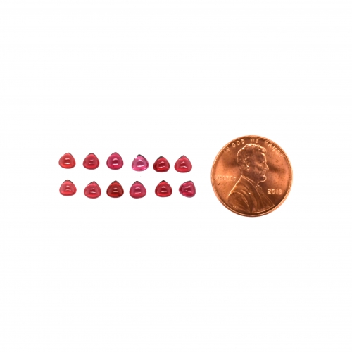 Rhodolite Garnet Cabs Heart Shape 4mm Approximately 4 Carat