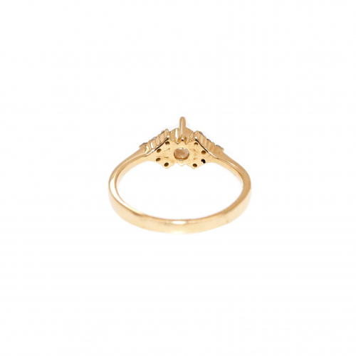 Round 4.55mm Ring Semi Mount In 14k Yellow Gold With White Diamonds (rg1007)