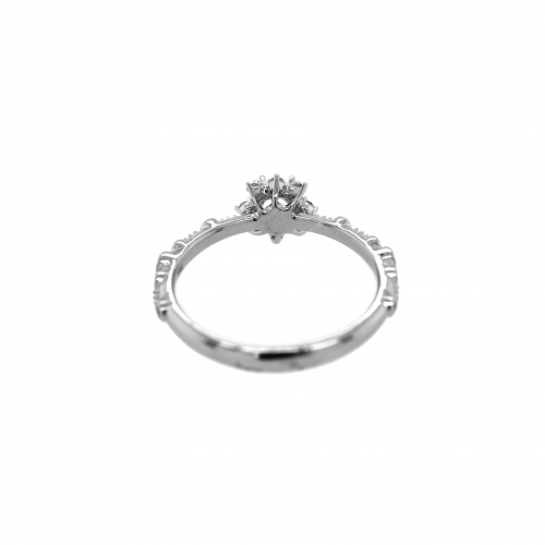 Round 4mm Ring Semi Mount in 14K White Gold with Accent Diamonds (RG0826)