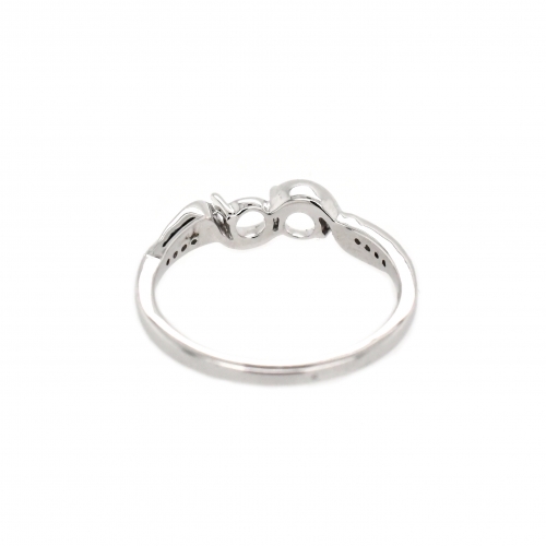 Round 4mm Ring Semi Mount in 14K White Gold With White Diamonds (RG3233)