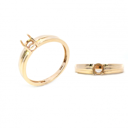 Round 5mm Ring Semi Mount In 14K Gold