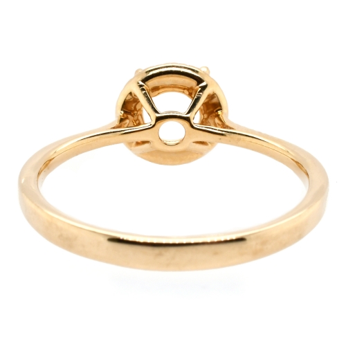 Round 5mm Ring Semi Mount in 14K Gold With White Diamond (RG0795)