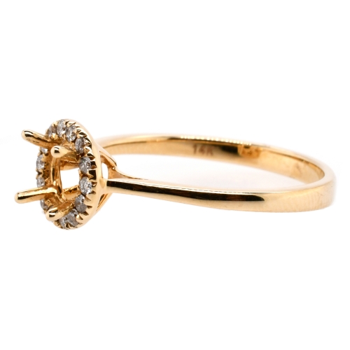 Round 5mm Ring Semi Mount in 14K Gold With White Diamond (RG0795)