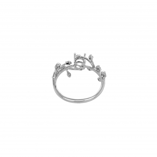 Round 5mm Ring Semi Mount in 14K White Gold with Accent Diamonds (RG3535)