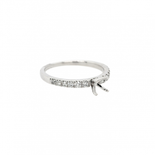 Round 5mm Ring Semi Mount in 14K White Gold With Diamond Accents (RG3373)