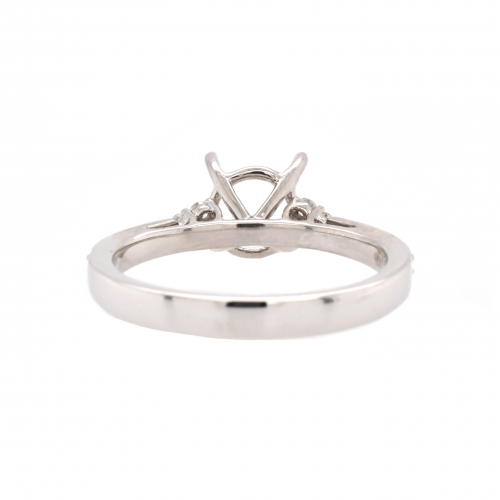 Round 7mm Ring Semi Mount In 14K Gold With White Diamonds (RG1352)
