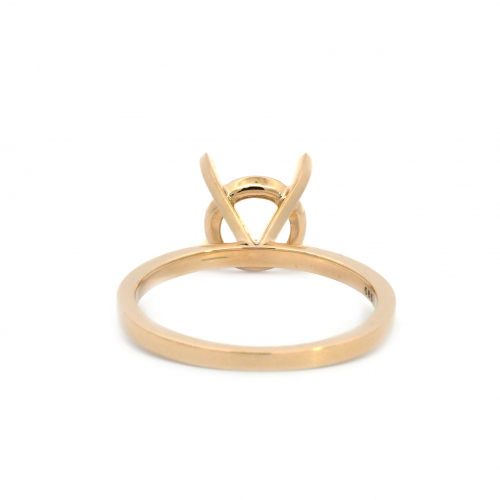 Round 8mm Ring Semi Mount In 14k Gold