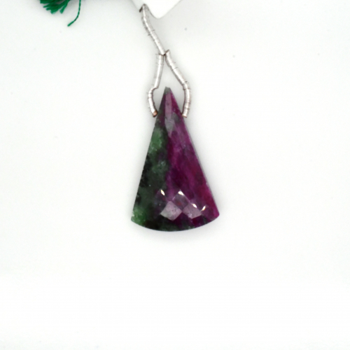 Ruby Zoisite Drop Conical Shape 29x18mm Drilled Bead Single Piece