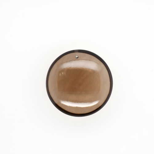 Smoky Quartz Round 30mm Approximately 69.16 Carat Drilled Front To Back Single Pendant Piece