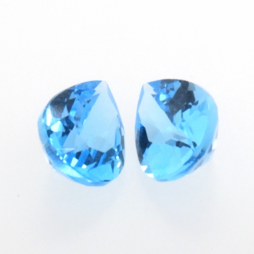 Swiss Blue Topaz Pear Shape 9x7mm Matching Pair Approximately 4 Carat