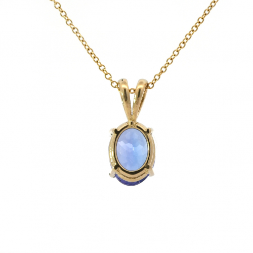 Tanzanite Oval 0.74 Carat  Pendant In 14k Yellow Gold (chain Not Included )