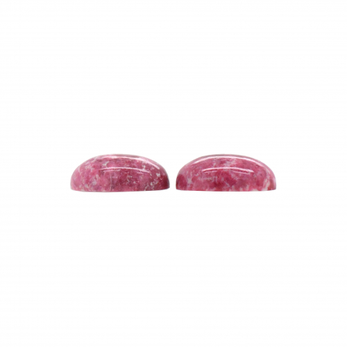 Thulite Cab Oval 18x13mm Matching Pair Approximately 26 Carat