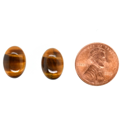 Tiger Eye Cabs Oval 14x10mm  Matching Pair Approximately 10 Carat