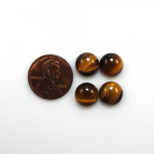 Tiger's Eye Cab Round 10mm Approximately 14 Carat