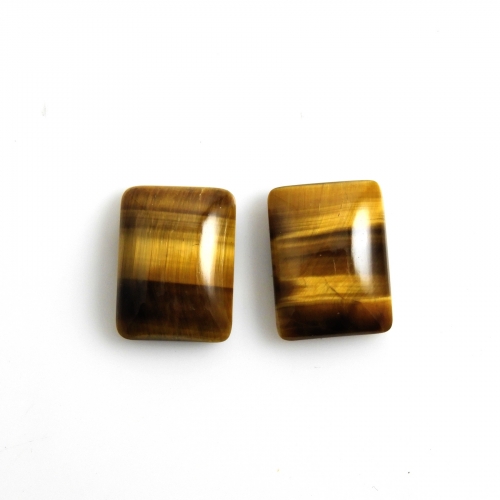 Tiger's Eye Cabs Emerald Cut 16x12mm Matching Pair Approximately 19 Carat
