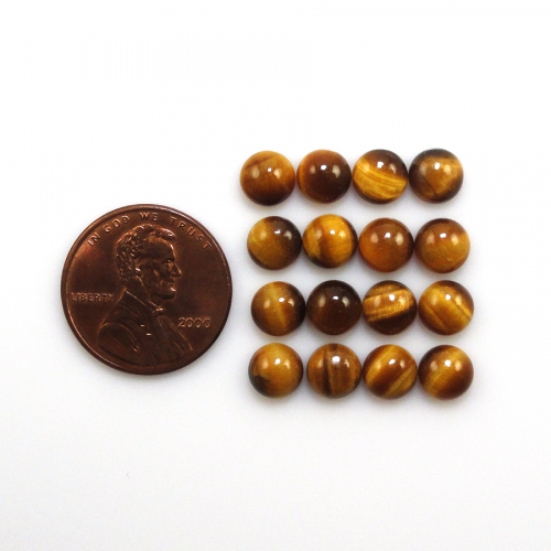 Tiger's eye Cabs Round 6mm Approximately 14 Carat