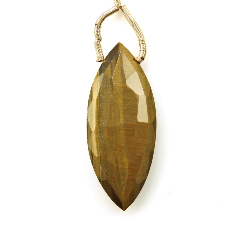 Tiger's Eye Drop Marquise Shape 38x15mm Drilled Bead Single Pendant Piece