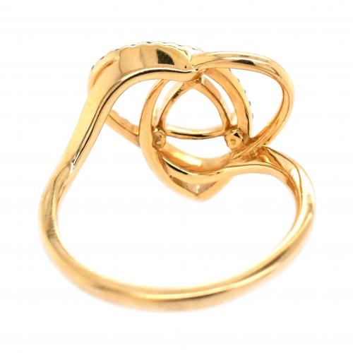 Trillion 6mm Ring Semi Mount in 14K Yellow Gold with White Diamonds