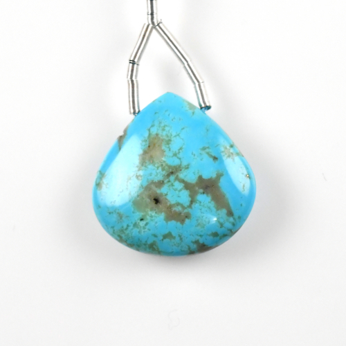 Turquoise Drop Heart Shape 23x23mm Drilled Bead Single Pendant Piece