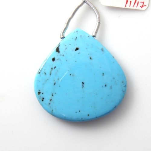 Turquoise Drop Heart Shape 32X32MM Drilled Bead Single Pendant Piece