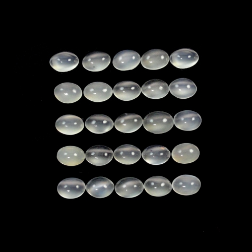 White Moonstone Cab Oval 7X5mm Approximately 15 Carat