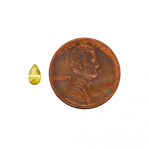 Yellow Diamond Pear Shape 5.6x3.4mm Single Piece 0.26 Carat