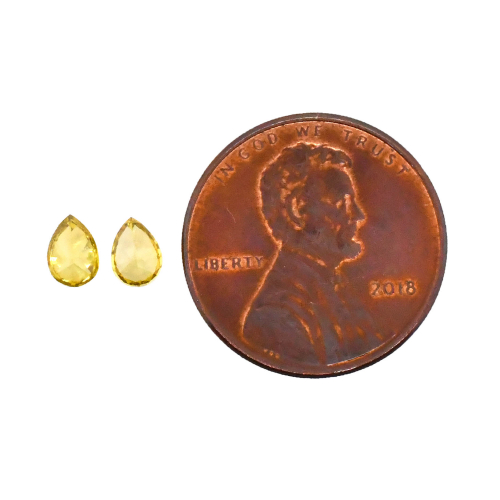 Yellow Diamond Pear Shape 5x3.6mm Matching Pair 0.60 Carat