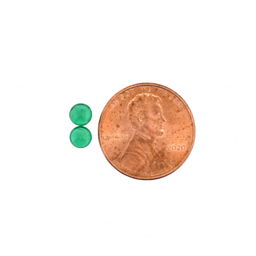 Zambian Emerald Round 4.4mm Matching Pair Approximately 0.70 Carat