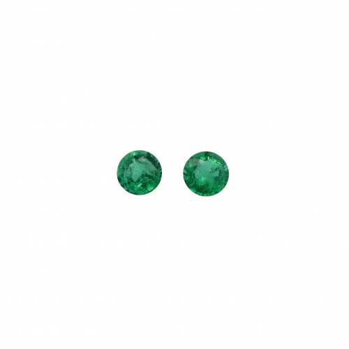 Zambian Emerald Round 4.6mm Matching Pieces Approximately  0.65 Carat